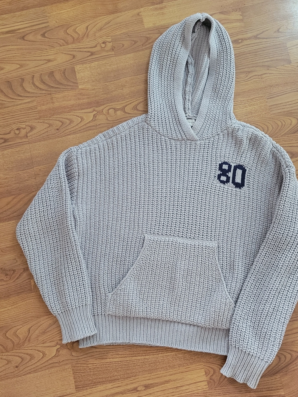 Pacsun Hooded Knit Sweater Pullover in grey